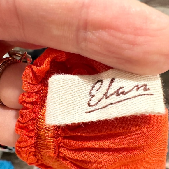 Bright orangey reddish colored sheer tunic/bathing suit cover up - Picture 3 of 3